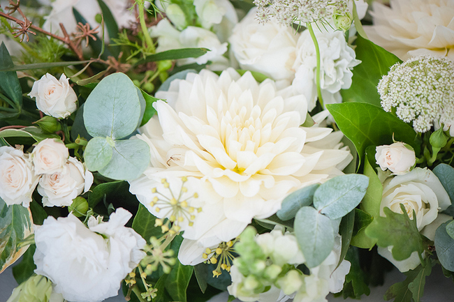 White and Green Wedding Florals