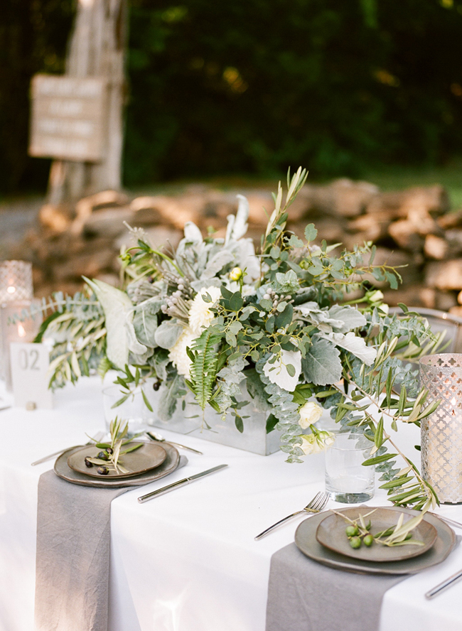 organic industrial wedding tablescape