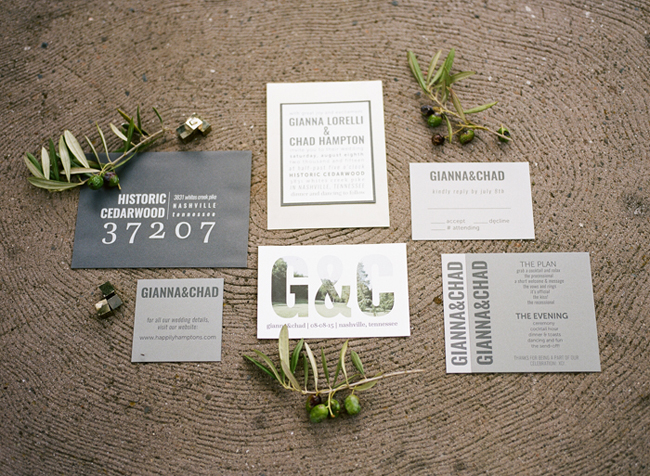 modern grey stationery suite