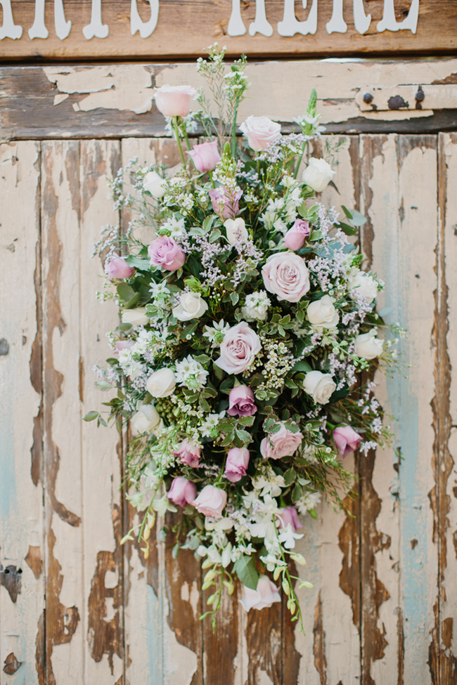 Rustic Wedding Pastel Floral Arrangement | Credit: Carolien & Ben