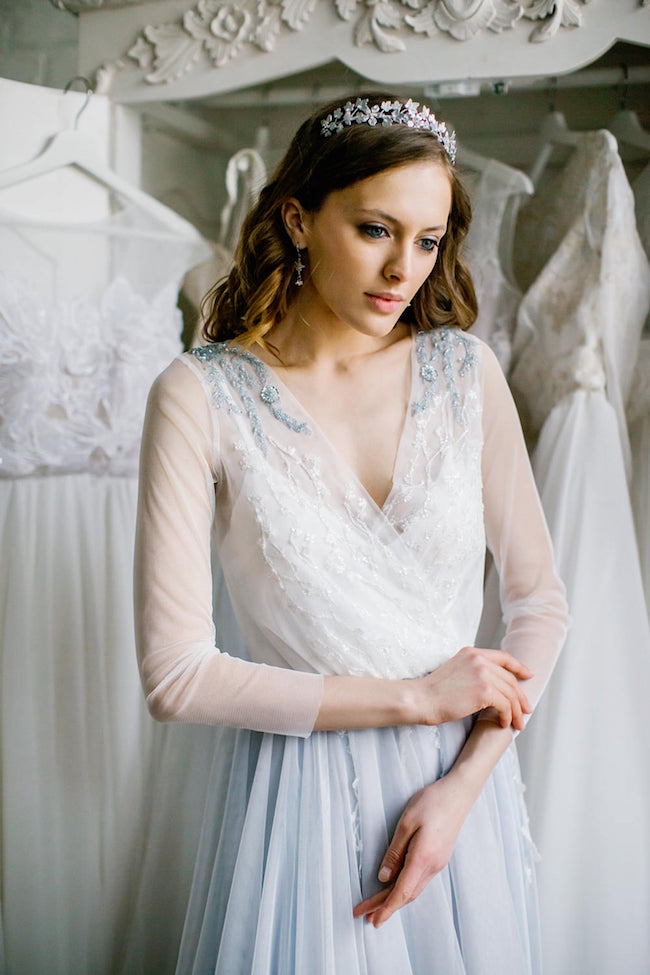 Blue and hotsell ivory wedding dress