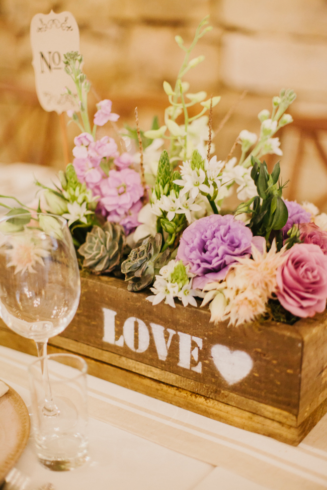 Rustic Wooden Box Wedding Decor | Credit: Carolien & Ben