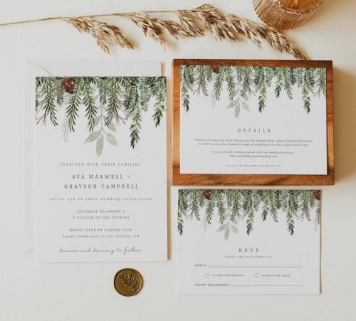 20 Printable Winter Wedding Invitations | SouthBound Bride