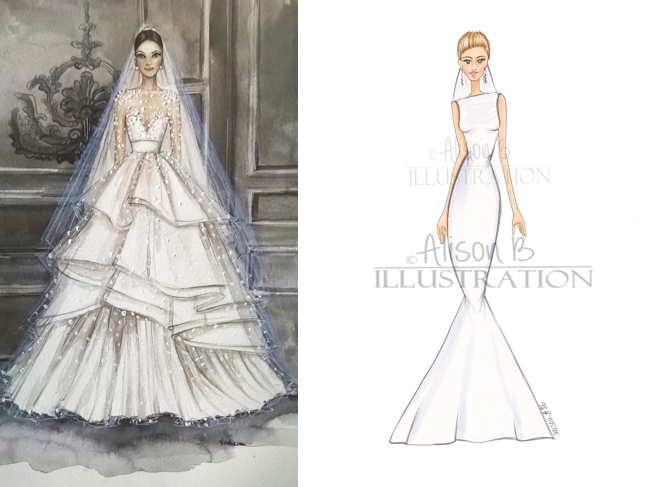 custom bridal illustration/wedding dress sketch/bridal gown sketch -  agrohort.ipb.ac.id