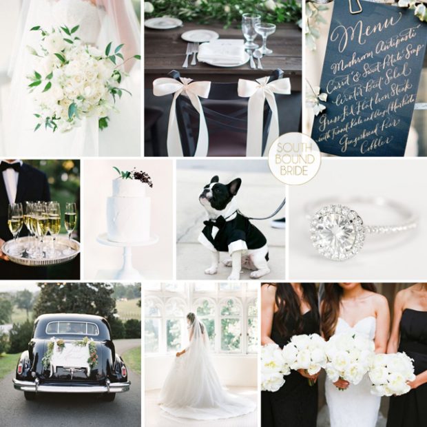 Classic Monochrome Wedding Inspiration Board | SouthBound Bride