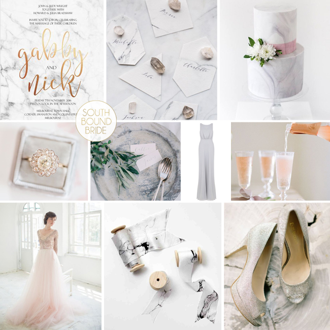 Marble & Blush Wedding Inspiration Board | SouthBound Bride