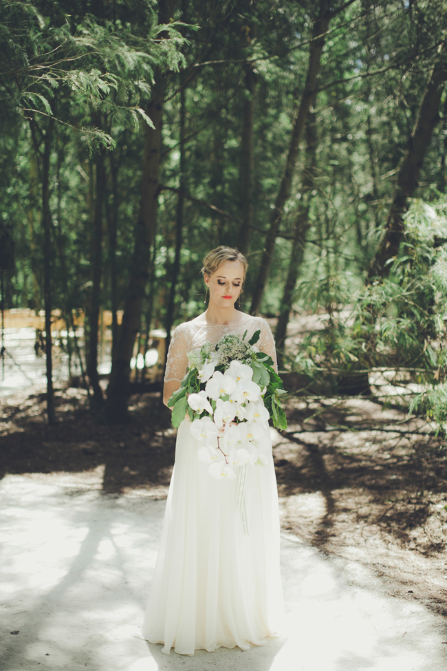 Wedding Dress with Lace Overlay | Image: Fiona Clair