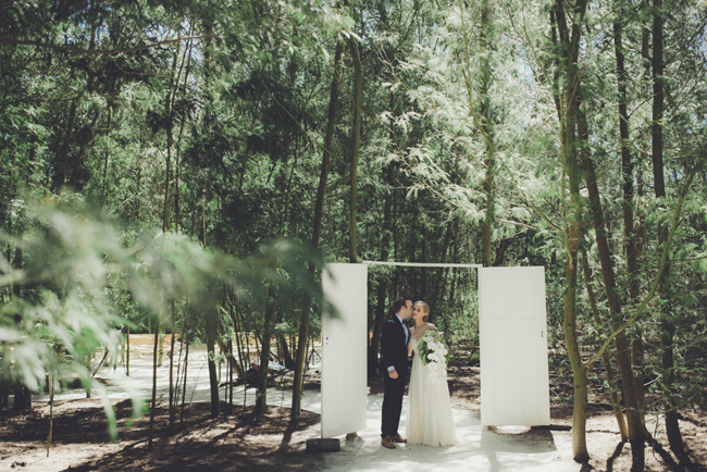 Forest Wedding First Look | Image: Fiona Clair