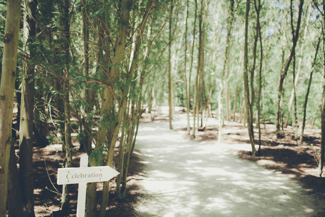 Forest Wedding Ceremony Sign | Image: Fiona Clair