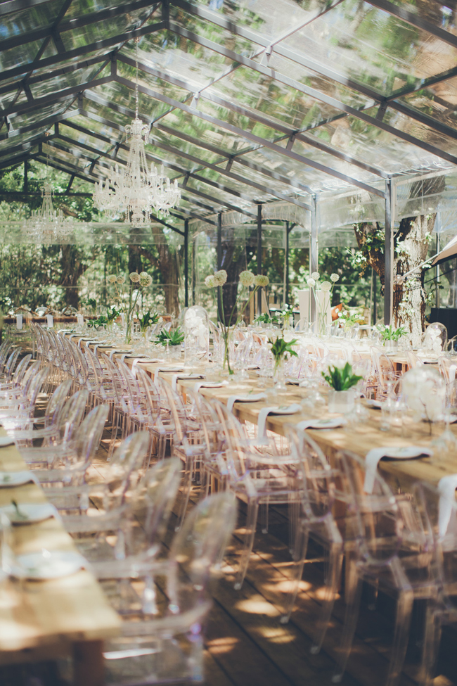 Transparent Wedding Decor | Image: Fiona Clair