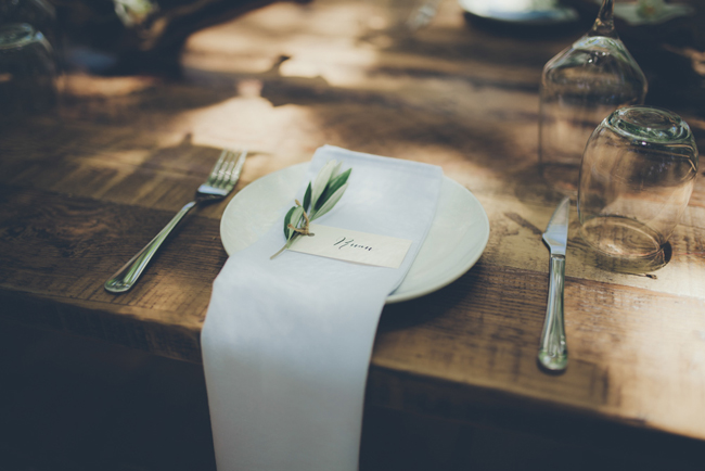 Place Setting with Eucalyptus Lead | Image: Fiona Clair