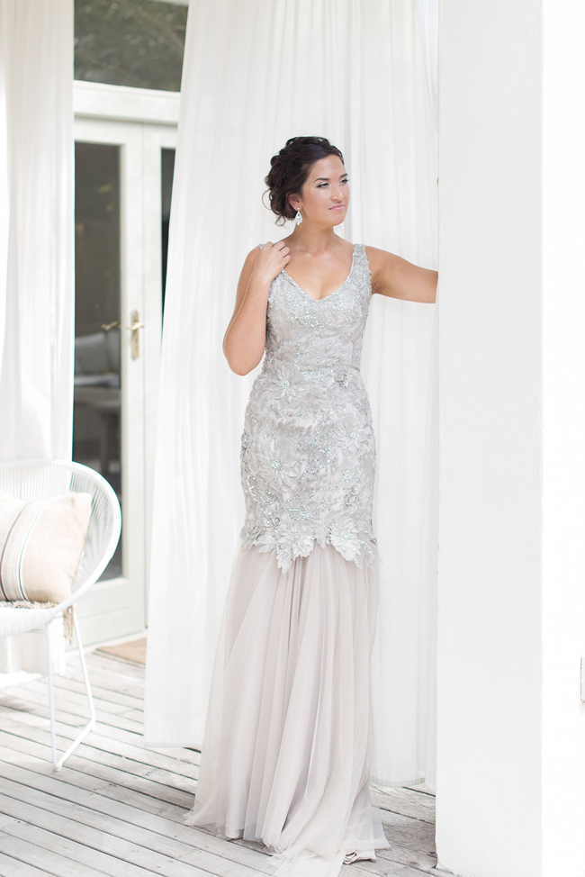 Grey Lace Wedding Dress