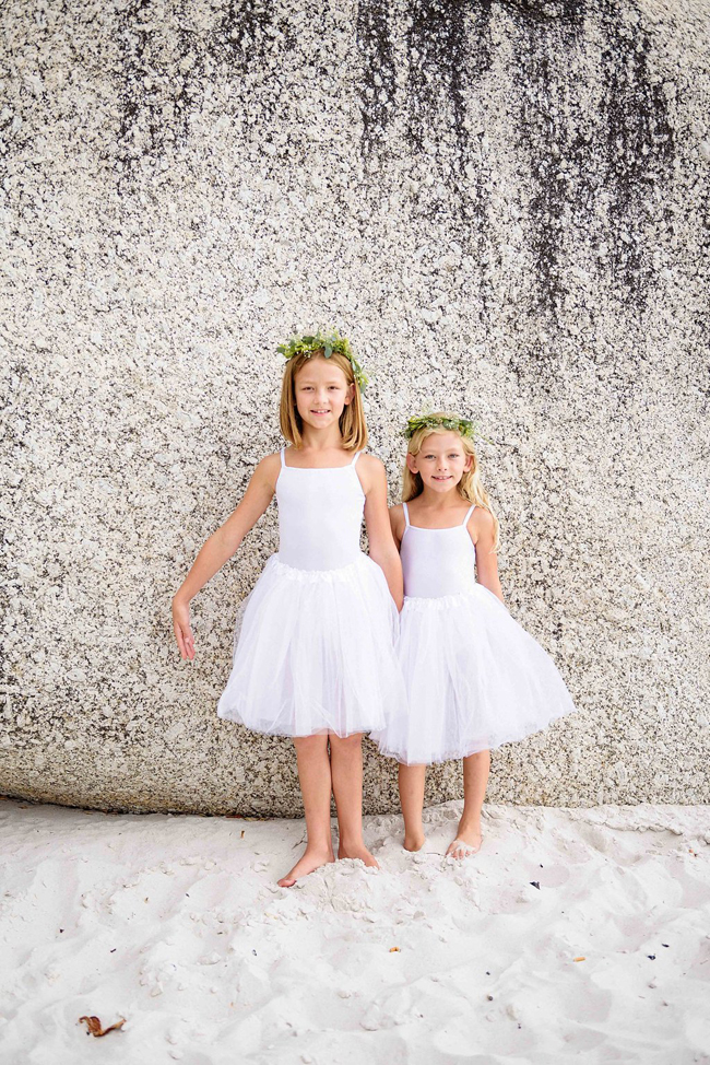 Flower Girls in White Dresses for Beach Wedding