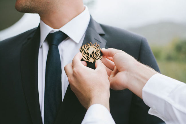 Lasercut Protea Boutonniere