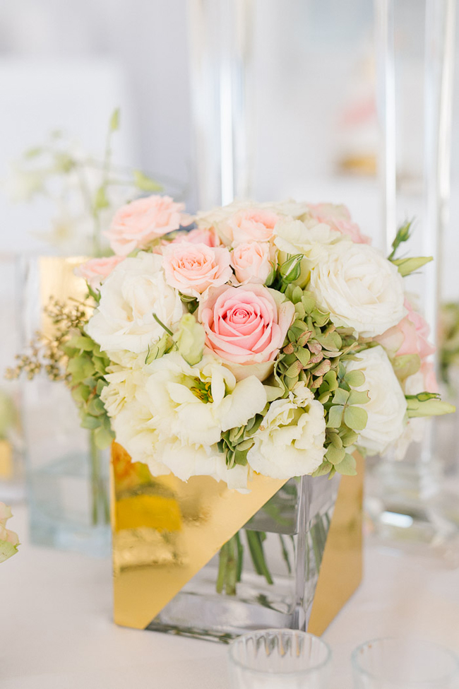 Gold Painted Glass Vase Centerpiece