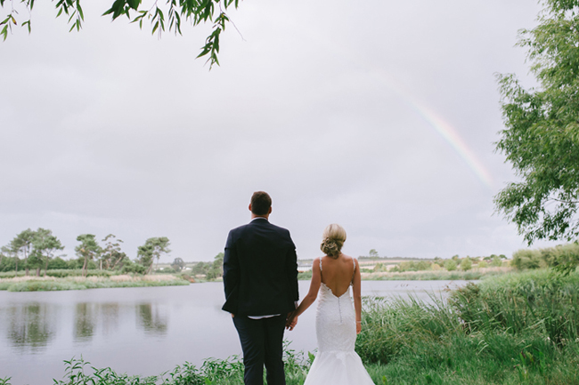 Bride & Groom with Rainbow