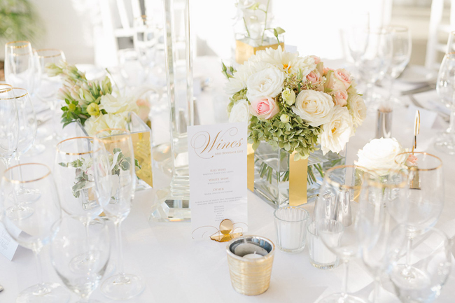 Gold & White Wedding Tablescape