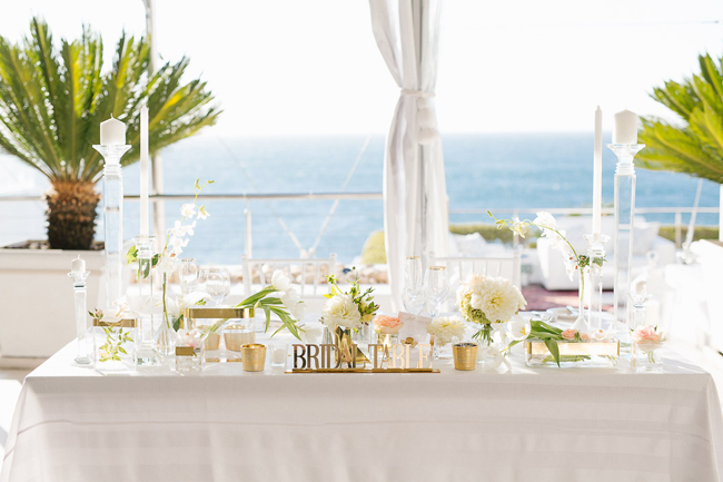 Head Table with Gold Laser Cut Sign