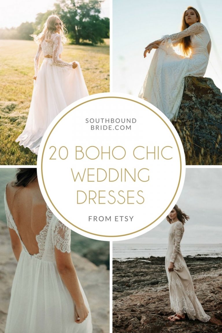 25 Boho Chic Wedding Dresses from Etsy | SouthBound Bride