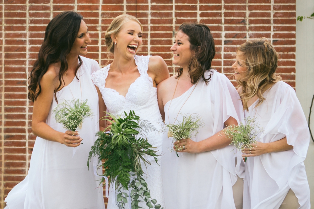 Bride & Bridesmaids with Greenery Bouquets