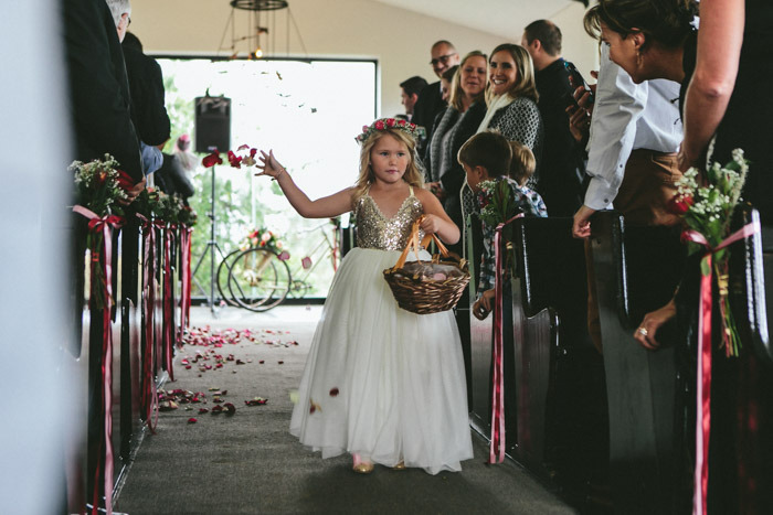 Gold Sequin Flower Girl Dress | Credit: Knot Just Pics