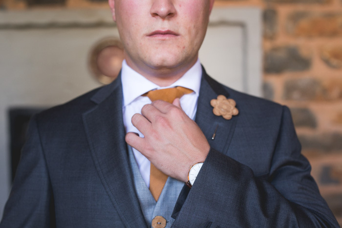 Leather Boutonniere | Credit: Those Photos