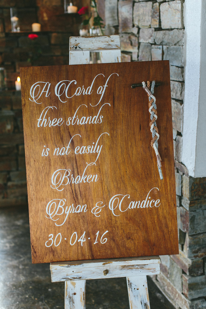 Braid Wedding Ceremony Sign | Credit: Knot Just Pics