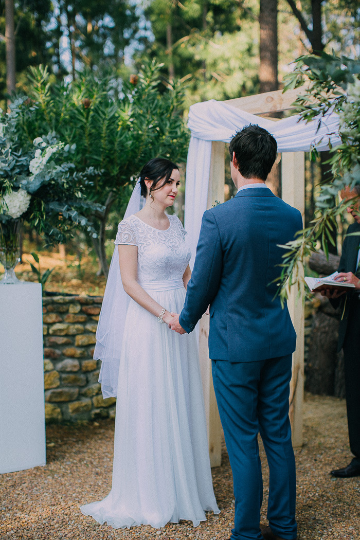 Wedding Ceremony with Draped Arch | Credit: Michelle du Toit