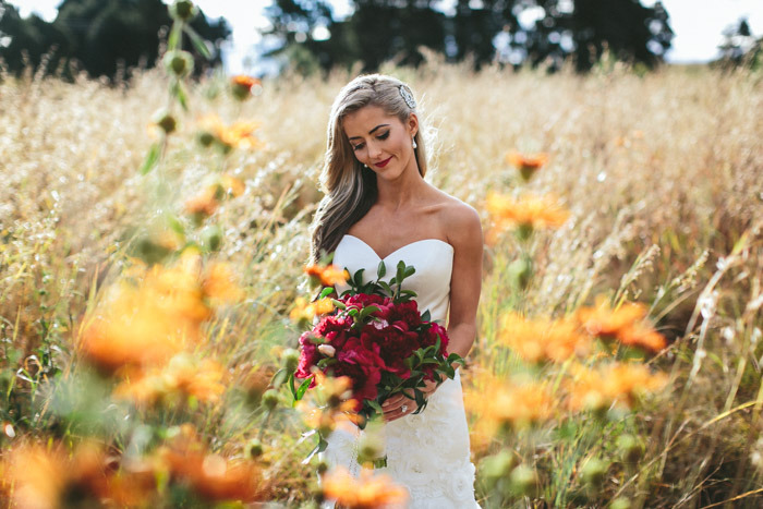 Bride with Peony Bouquet | Credit: Knot Just Pics