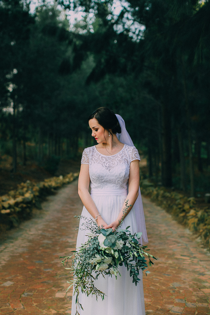 Bride with Organic Bouquet | Credit: Michelle du Toit