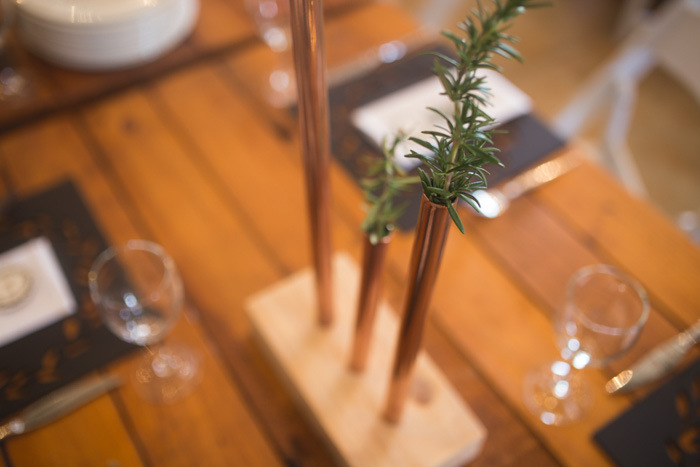 Copper Pipe Centerpiece | Credit: Those Photos