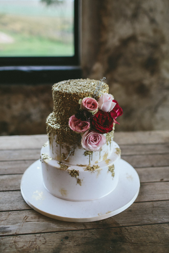 Gold Wedding Cake | Credit: Knot Just Pics