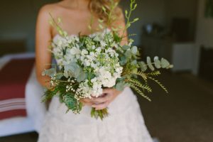 Greenery and White Flower Bouquet | Credit: Kikitography
