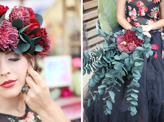 Red Pincusion Protea Bouquet | Credit: Hello Love Photography