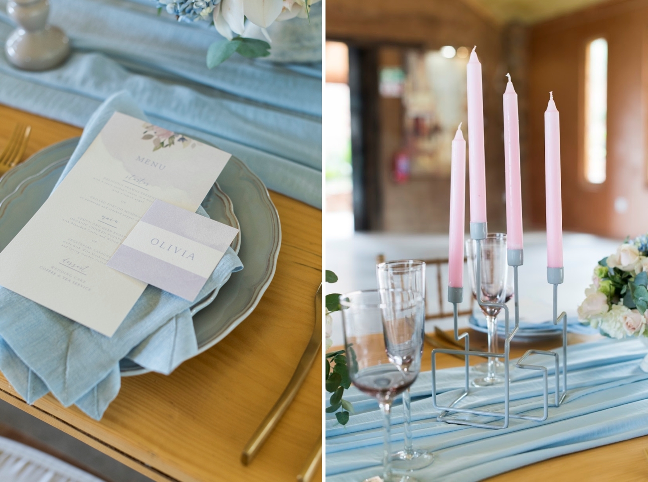 Pantone Serenity & Rose Quartz Wedding Inspiration | Credit: Jack & Jane Photography