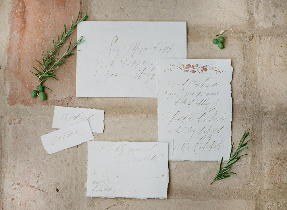 Romantic Calligraphy Wedding Invitation | Credit: Magnolia & Magpie Photography