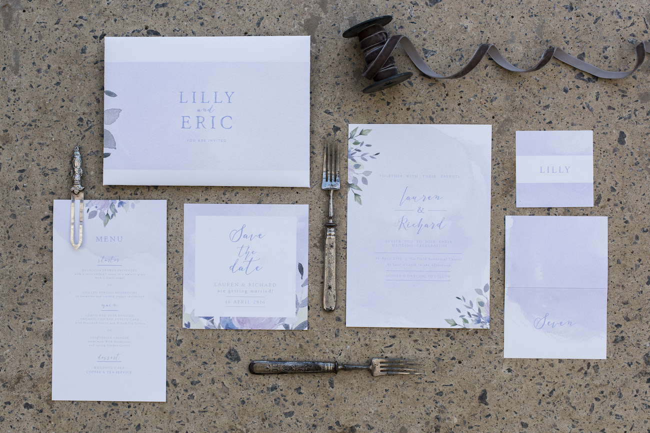 Watercolor Wedding Invitation | Credit: Jack & Jane Photography