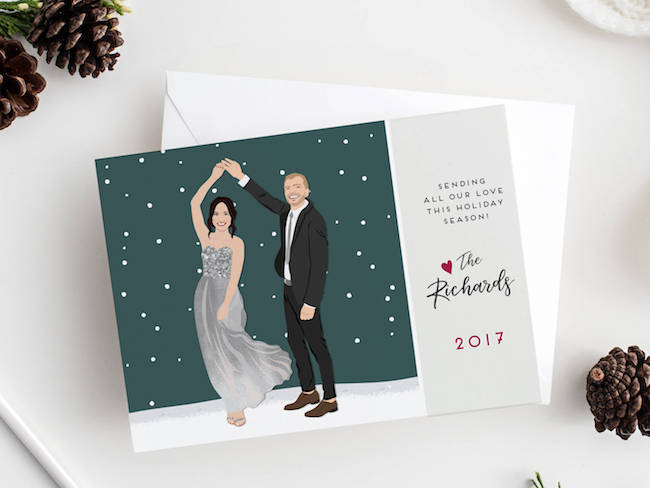 Christmas Cards for Newlyweds | Custom Portrait Cards