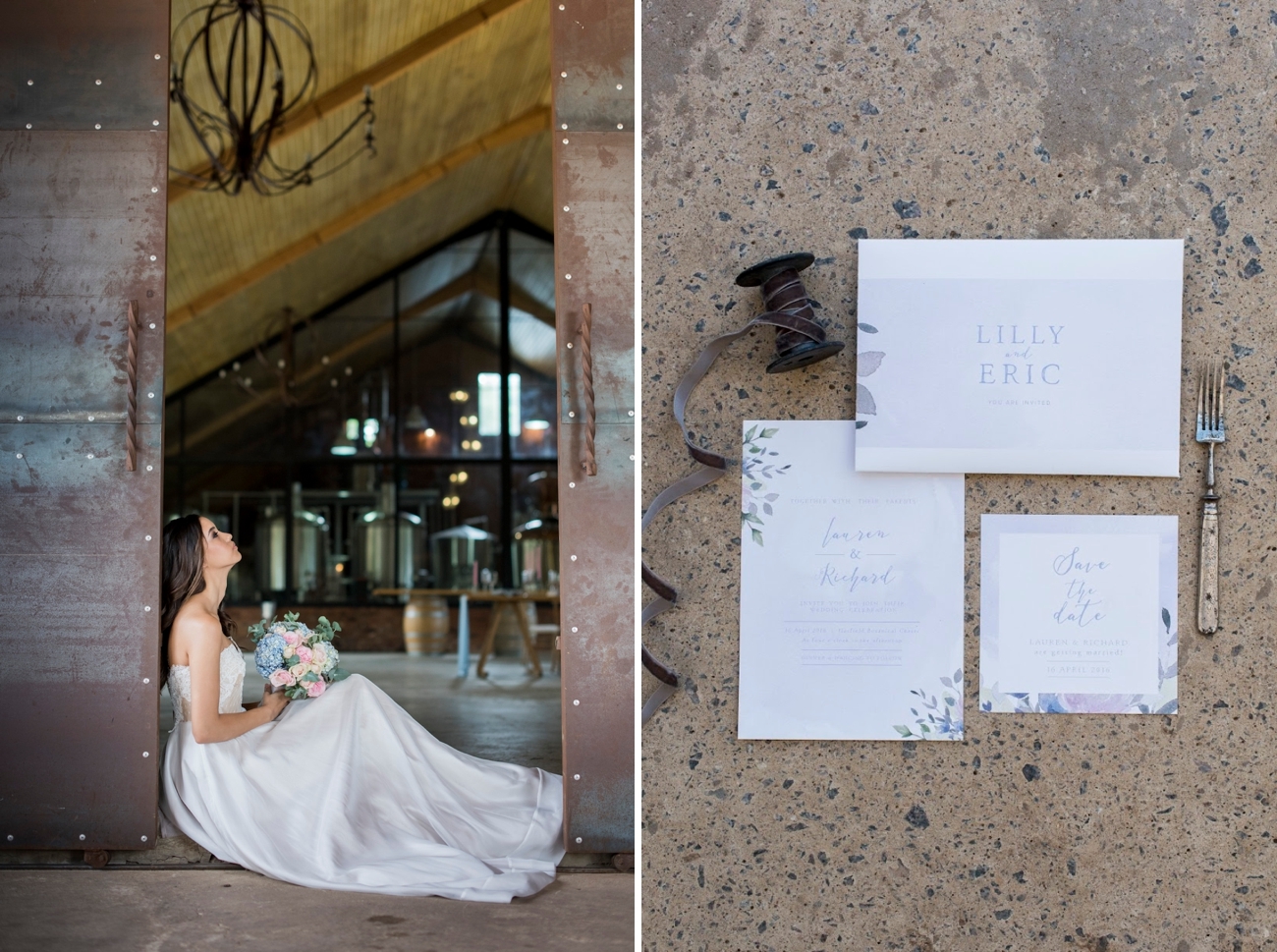 Pantone Serenity & Rose Quartz Wedding Inspiration | Credit: Jack & Jane Photography