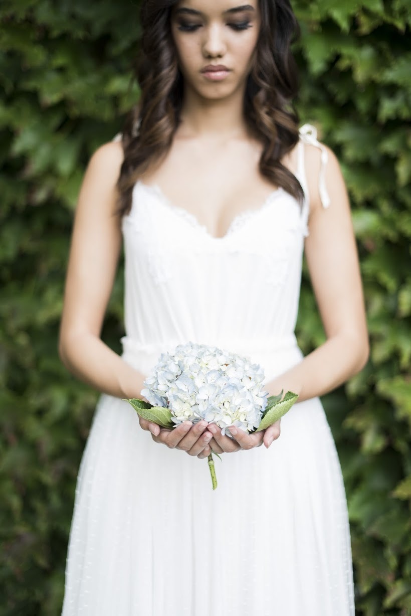 Bride with Hydrangea | Credit: Jack & Jane Photography