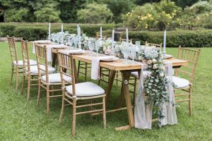 Pantone Serenity & Rose Quartz Wedding Tablescape | Credit: Jack & Jane Photography