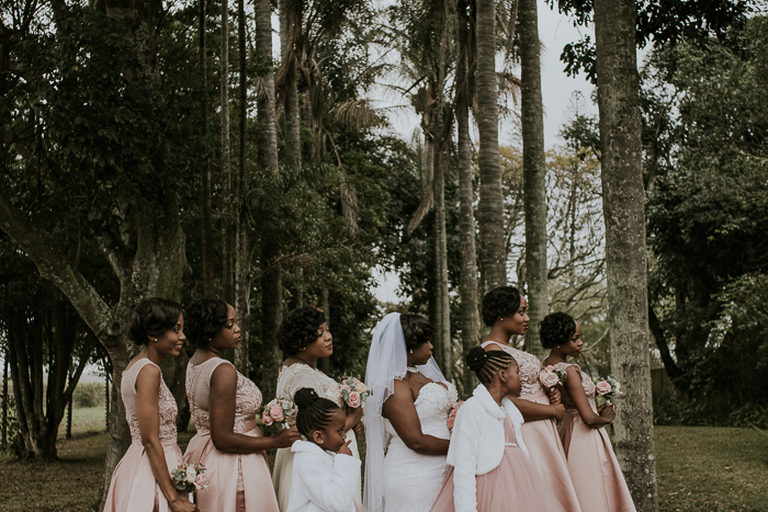 Blush Lace Bridesmaids | Credit: Thunder & Love