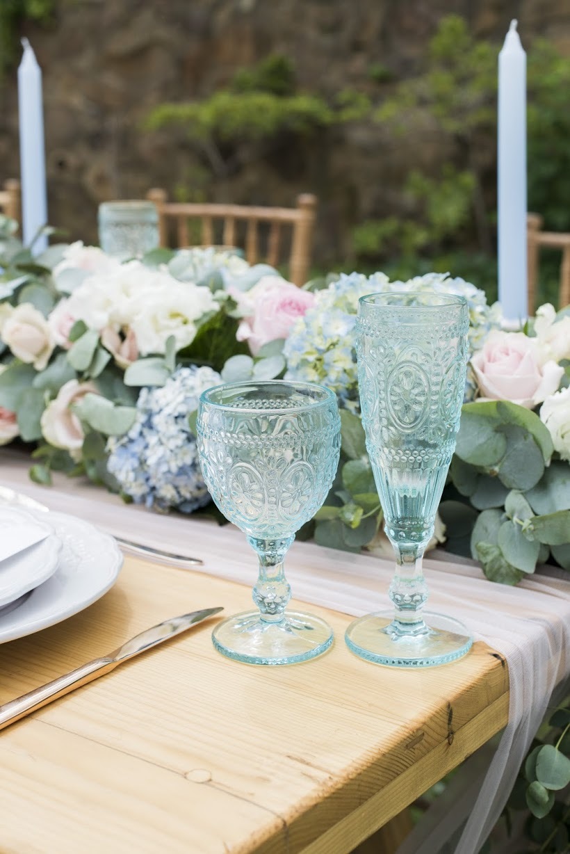 Colored Glassware | Credit: Jack & Jane Photography