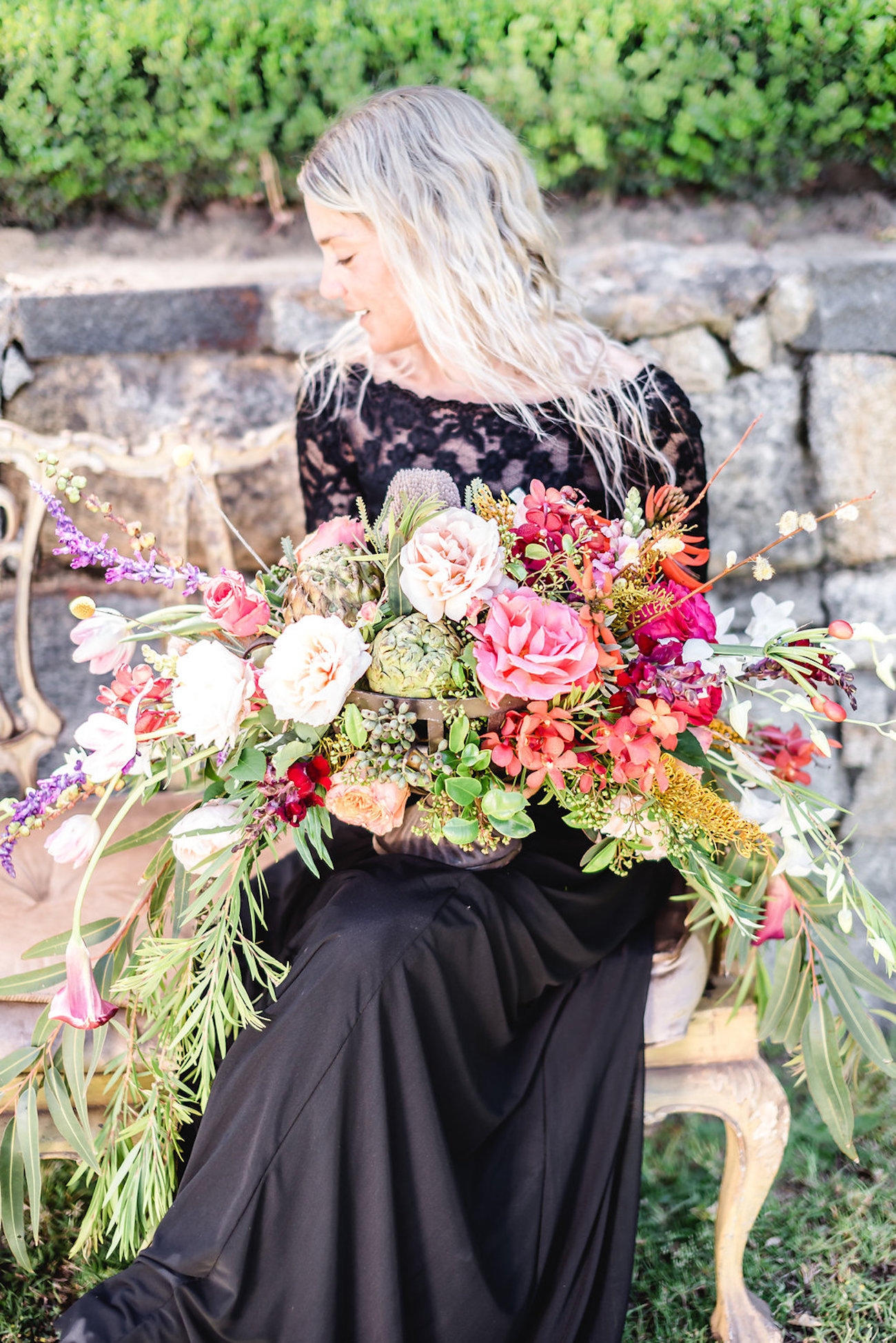 Lush Colorful Bouquet | Credit: Jacoba Clothing/PhotoKru