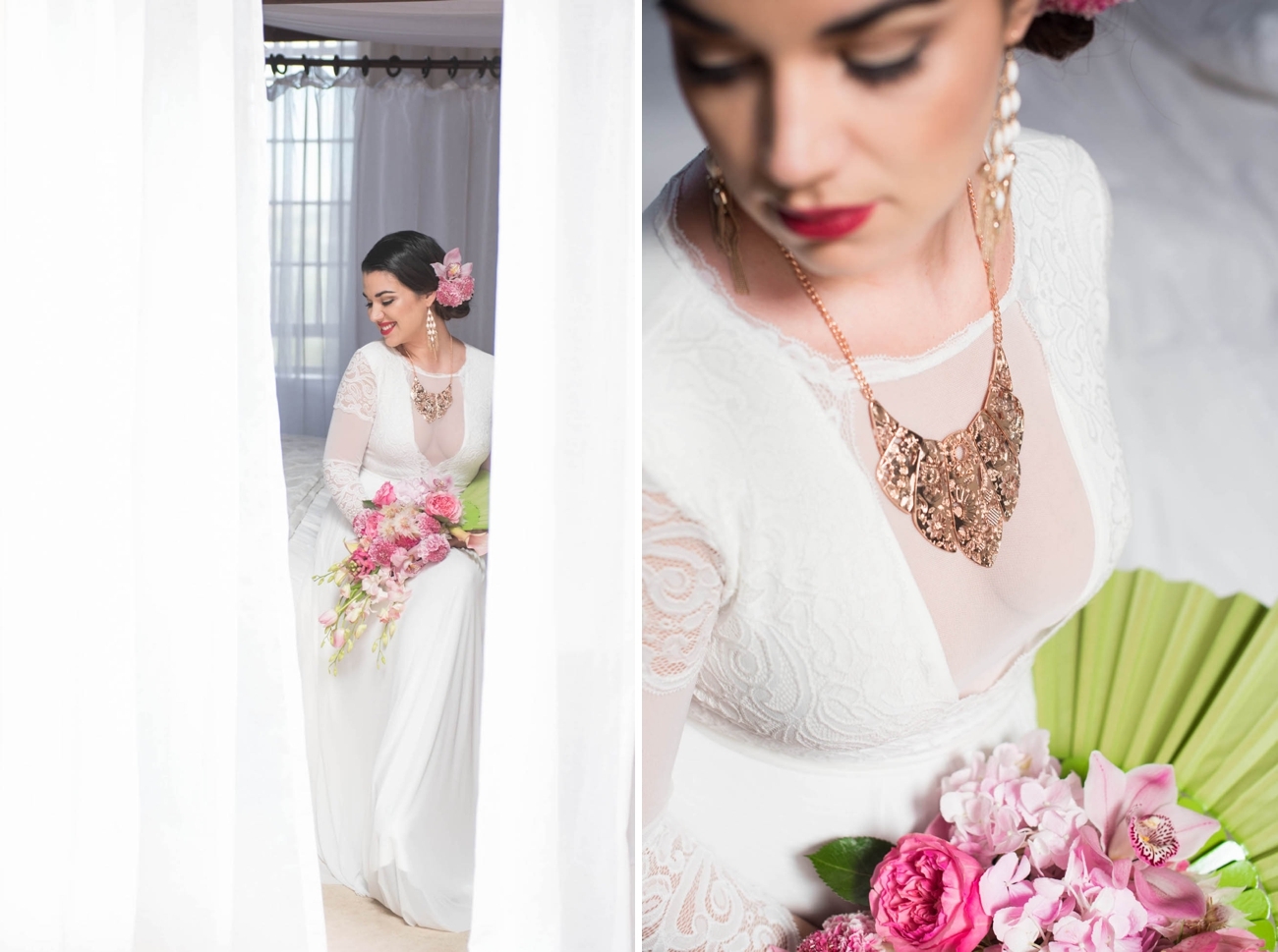 White Lace Dress with Statement Necklace | Credit: Jacoba Clothing/Forever September