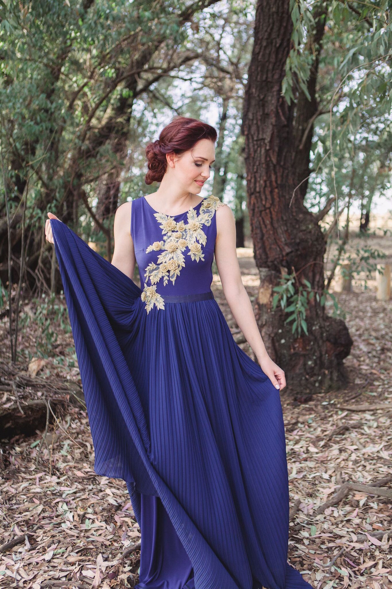 Indigo bridesmaid outlet dress