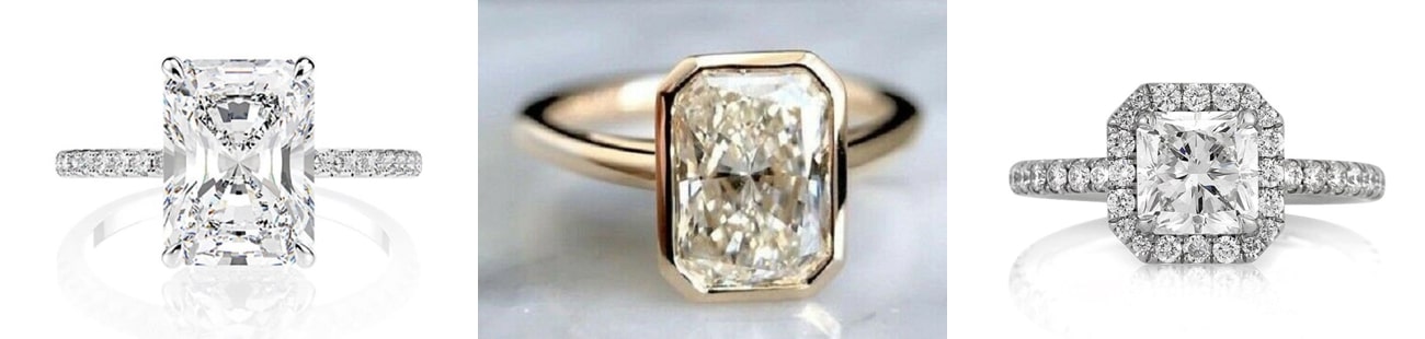 radiant cut Engagement Rings from Etsy