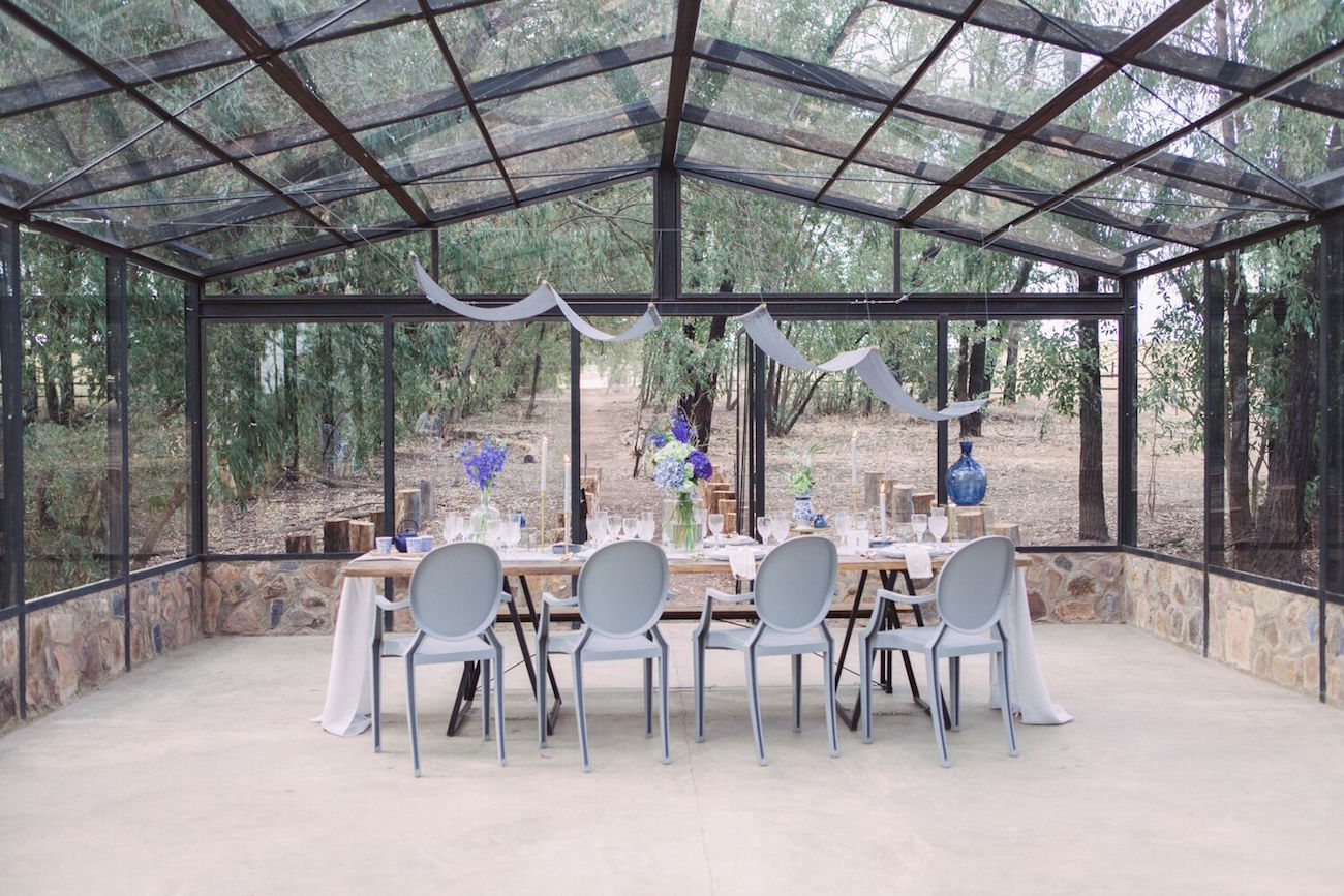 Rustic Indigo Wedding Reception Decor | Credit: Dust & Dreams Photography