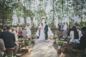 Boho Forest Wedding Ceremony | Credit: Vicky Bergallo