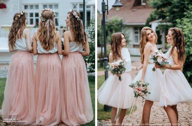 two-piece bridesmaid dress